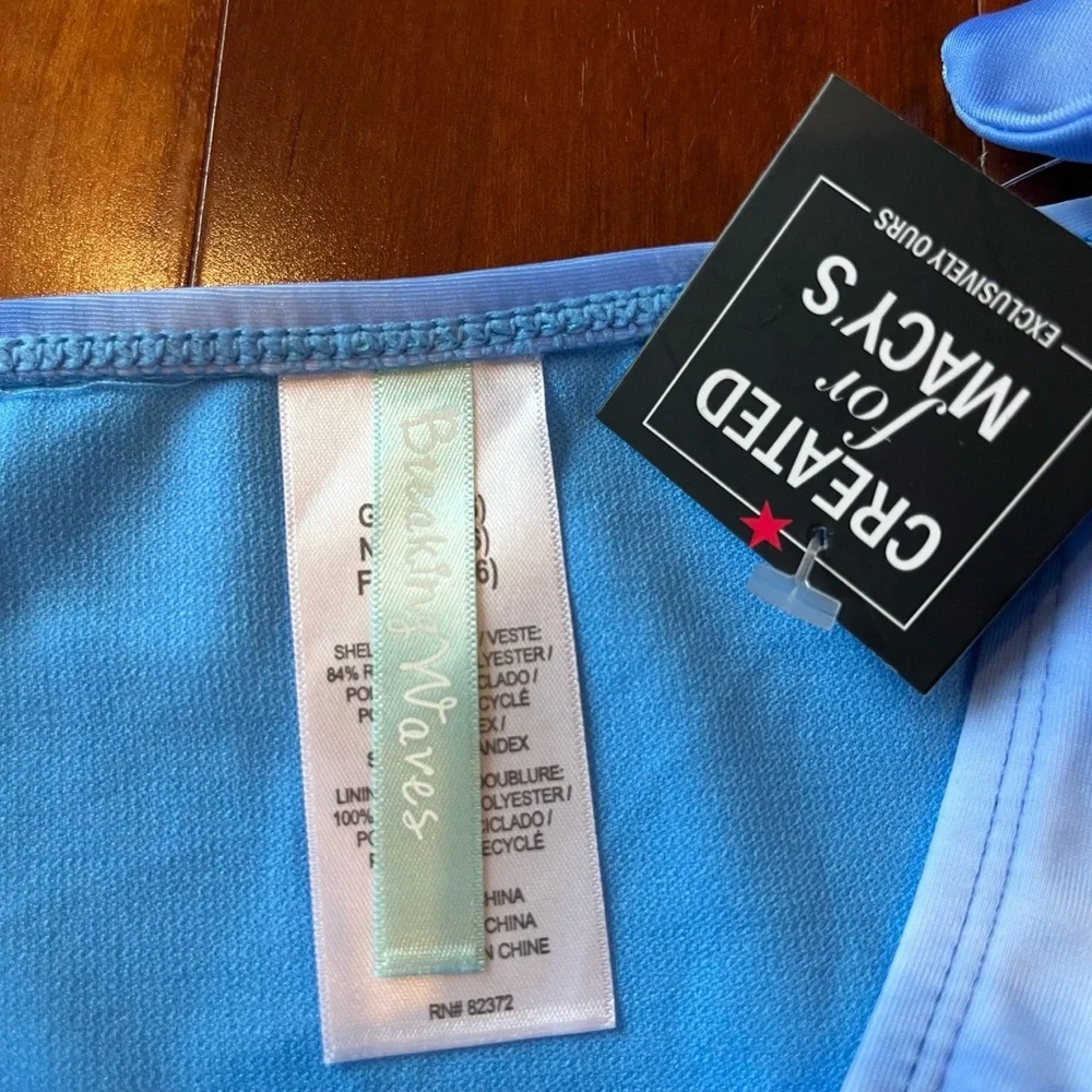 New NWT Breaking Waves Blue Tie-Dye Swimwear Bikini Bottom Swim Girls Kids Sz 16